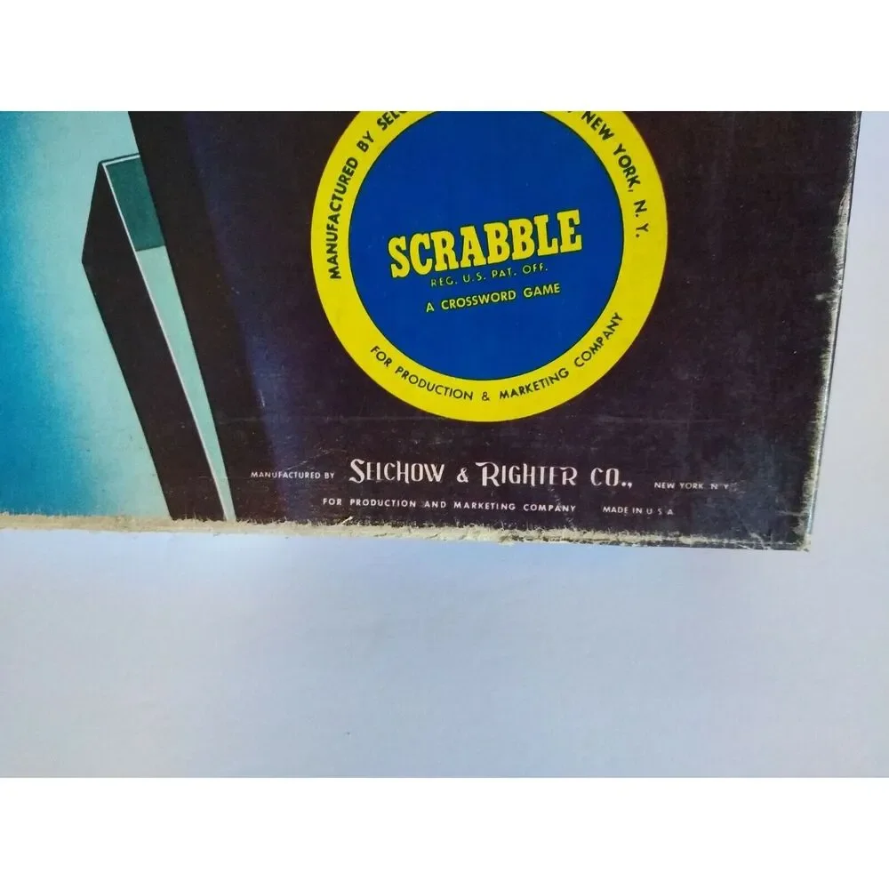 Scrabble for Juniors Board Game Selchow Righter Vintage 1958 Sel Right